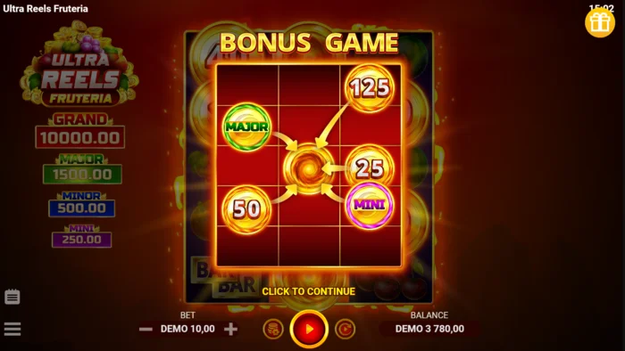 Ultra Reels Fruteria - iniciando a sala Hold and Win