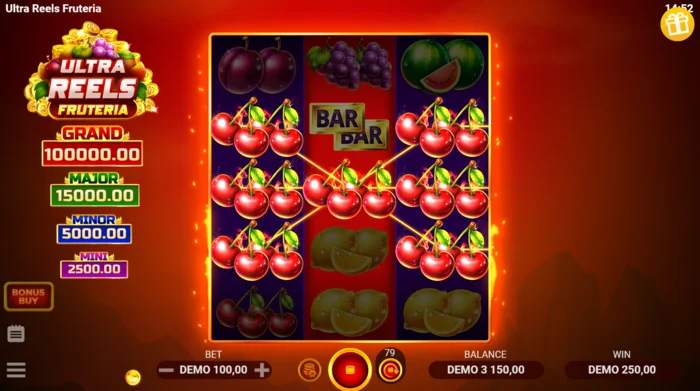 Ultra Reels Fruteria - formação de combinação com cerejas